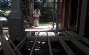 Porch in Progress by Gikas Painting & Contracting