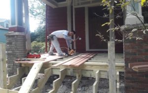 Porch in Progress by Gikas Painting & Contracting