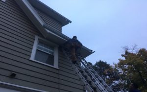 Gutter installation today in Verona just before rain arrives